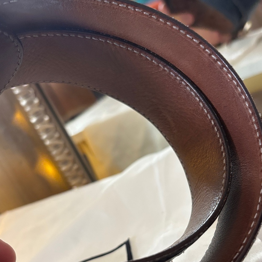 Gucci Navy Blue Calf leather Belt, with silver hardware. Limited Edition Color. - Picture 5 of 5